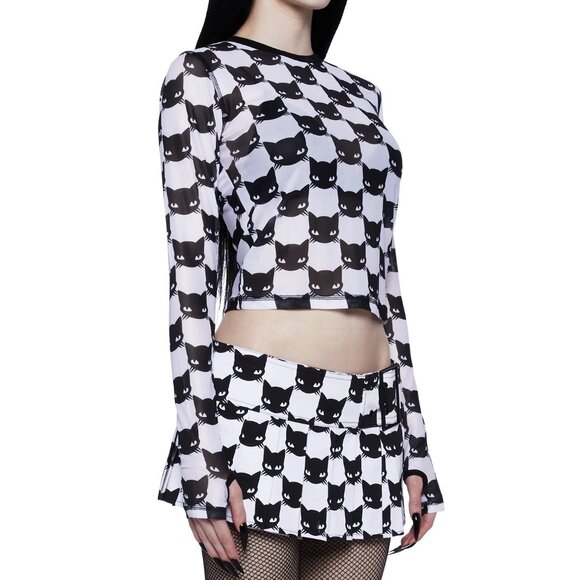 Cat Bandit Mesh Top + Skirt (XS) - Picture 3 of 7